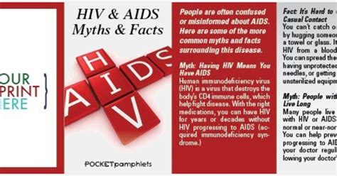 hiv and aids myths and facts pocket pamphlet with your logo