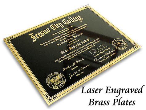 Brass Plates Laser Engraved Custom Size