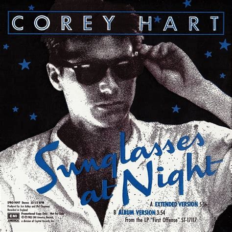 album sunglasses at night de corey hart sur cdandlp