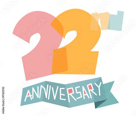 Happy 22nd Anniversary Stock Vector Adobe Stock