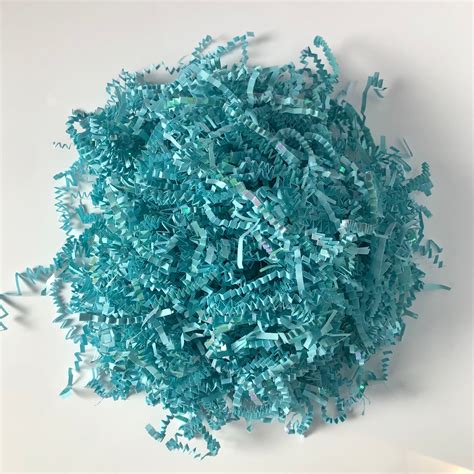 Aqua Blueiridescent Crinkle Shred Paper For T Packaging Etsy