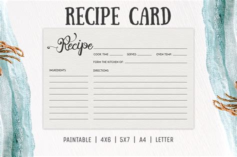 Cooking Recipe Card Template Rc2 Free Download