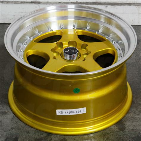One 15x9 Jnc 010 4x1004x1143 20 Candy Gold Machine Lip Wheel Rims