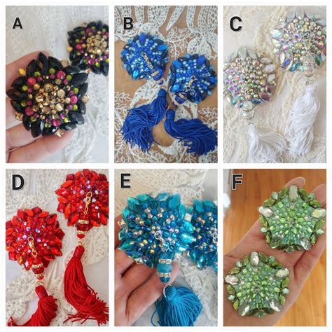 Diamond Star Custom Colors Nipple Tassels 3 In 1 Burlesque Pasties