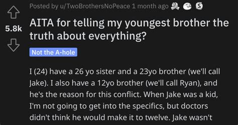 Would You Do It Man Asks If Hes Wrong For Telling His Brother The Truth About The Past