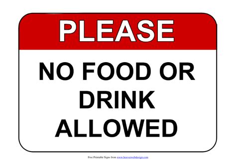 Printable No Food Or Drink Sign Get Your Hands On Amazing Free