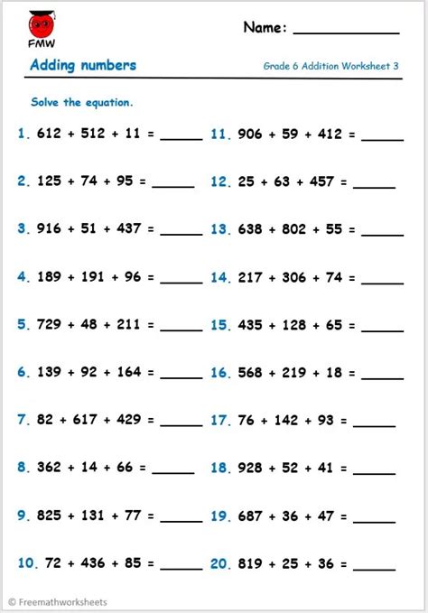6th Grade Math Worksheets Worksheets Library