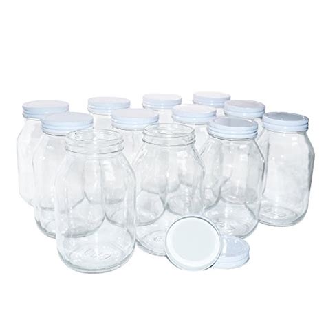 12 Pack Clear Glass Old Fashioned Jars With Metal
