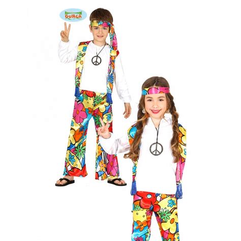 Disfraz De Hippie Clásico Infantil Party Fiesta