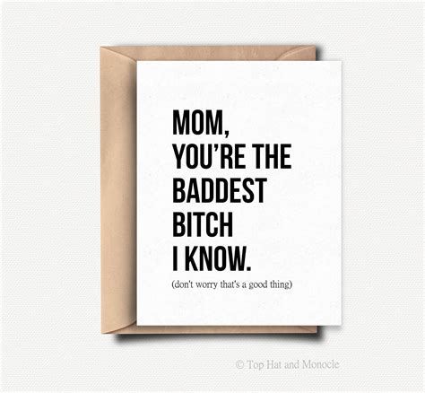 Funny Mom Card Mom T Sassy Mothers Day Card Funny Mothers Day T For Mom Birthday Card