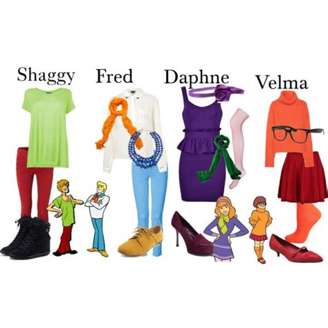 This one is a group costume idea, scooby doo characters! Scooby-Doo-Crew | Scooby doo costumes, Velma costume, Cartoon halloween costumes