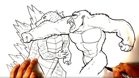 How To Draw Godzilla Vs King Kong Punch