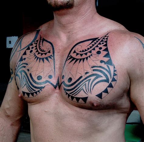 This is an original design that covers the chest as well as the shoulder. Tribal Chest Tattoos Designs, Ideas and Meaning | Tattoos ...