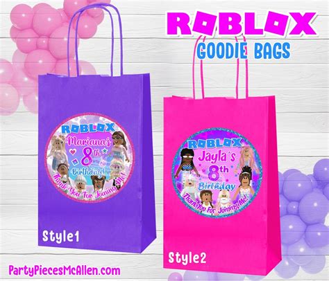 Roblox Girl Goodie Bags Roblox Girl Candy Bags Roblox Girl Etsy