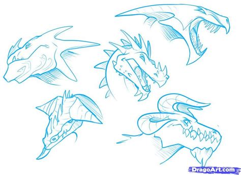 Awesome drawings of dragons | drawing dragons, step by step, dragons, draw a dragon, fantasy, free. drawing dragons tutorial | how to draw dragon heads step 6 | Dragon drawing, Dragon head drawing ...