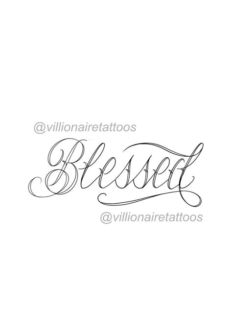 Blessed Tattoo In 2023 Blessed Tattoos Cursive Tattoos Tattoo Lettering