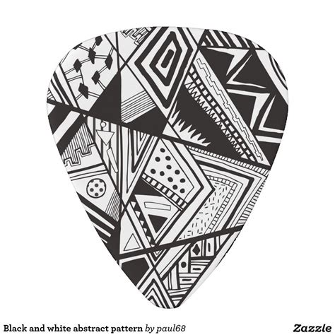 Black And White Abstract Pattern Guitar Pick In 2022