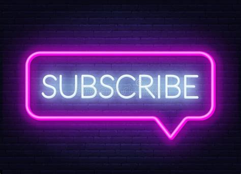 Subscribe Neon Text In A Speech Bubble Frame On A Brick Wall Background