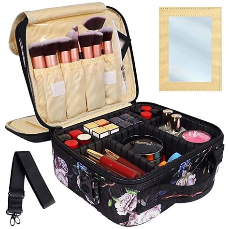 Kootek Travel Makeup Bag 2 Layer Portable Train Cosmetic Case Organizer