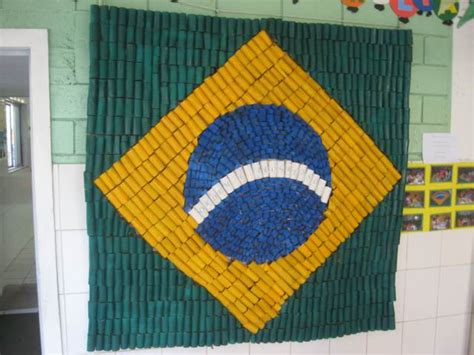 Aprendendo Com A Tia Debora Bandeira Do Brasil Feita Com Rolinhos De
