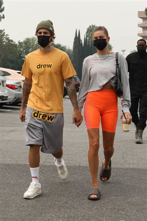 hailey bieber and justin bieber seen while hold hands in beverly hills 01 gotceleb