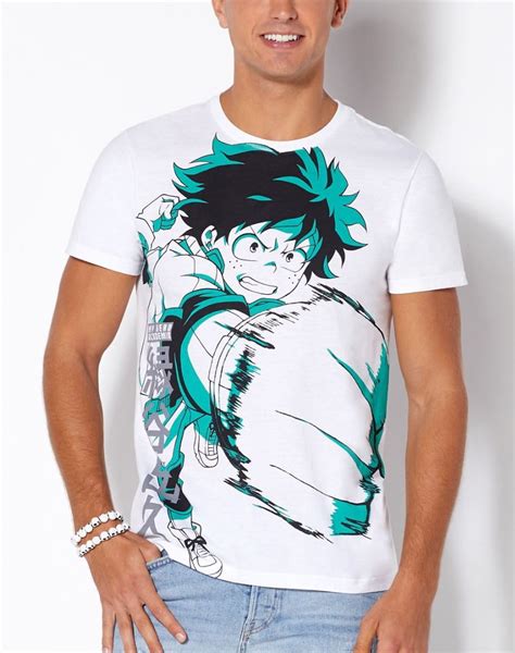 My Hero Academia Japanese Anime Mens Deku Tee T Shirt White Small