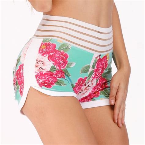 Summer Floral Booty Shorts And Crop Top Woman Tops