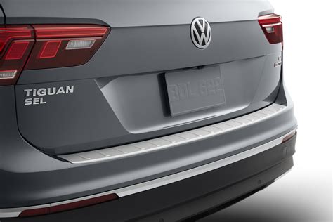 Volkswagen Tiguan Rear Bumper Protection Plate Brushed Aluminum
