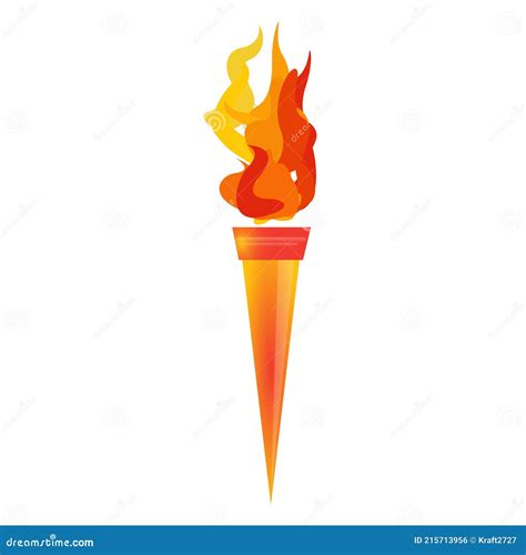 Torch With Burning Fire Stock Vector Illustration Of Burning 215713956
