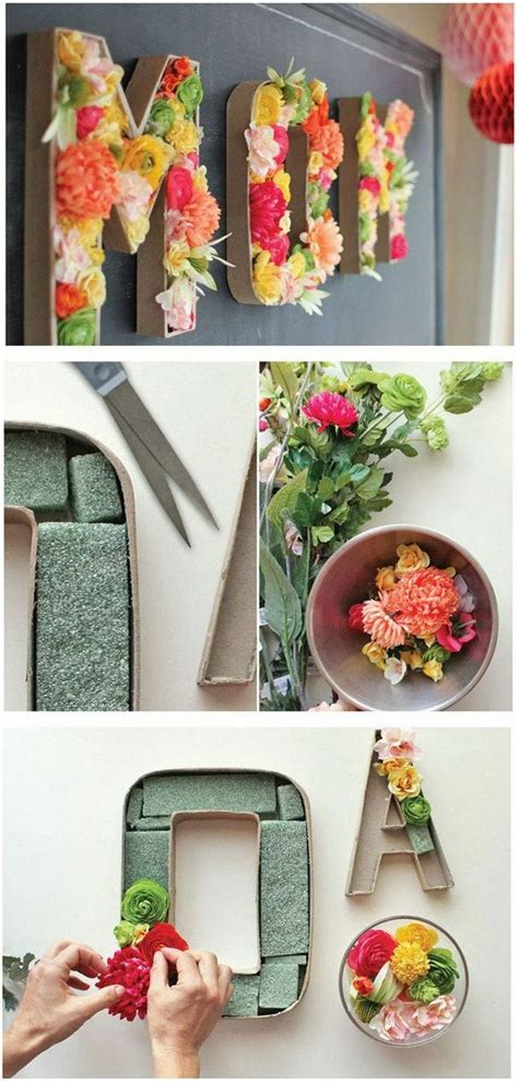 Rather make than buy your mother's day gift this year? Flower Decorative Letters for Mom. | Diy gifts for mom ...