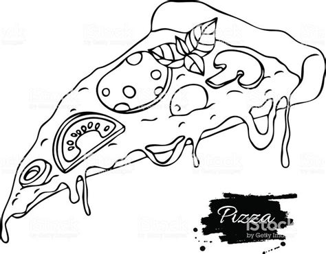 Vector Pizza Slice Drawing Hand Drawn Doodle Pizza Illustration