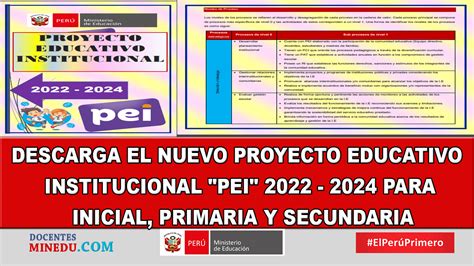 Descarga El Nuevo Proyecto Educativo Institucional Pei 2022 2024