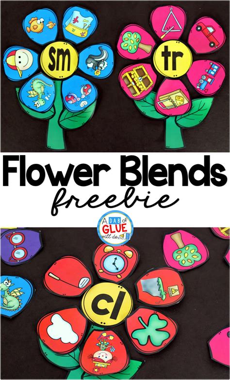R worksheets worksheets dd bothit worksheets match grade match controlled 1st blends/digraphs/r controlle. Flowers Blend Match-Up - A Dab of Glue Will Do