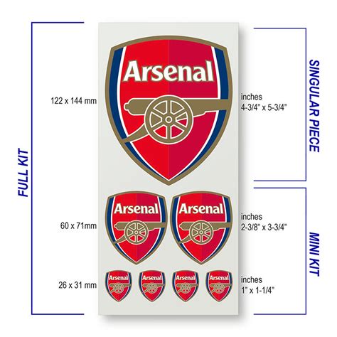 Arsenal Fc Decal Sticker Set Etsy