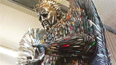 Police create sculpture out of weapons people have handed in. Alfie Bradley Created a Sculpture Made From 100,000 Knives ...