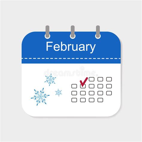 Calendar Icon With Pattern February Stock Vector Illustration Of