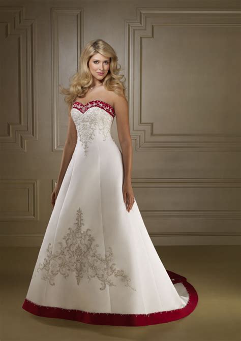 Elegant Bridal Style Timeless And Elegant Red And White Wedding Dress