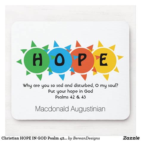 Christian Hope In God Psalm 42 Personalized Mouse Pad Zazzle Hope
