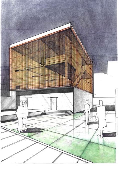 Click the image to see more of liam hipple's work. Sculptor's House Studio Freehand Architectural Drawing ...