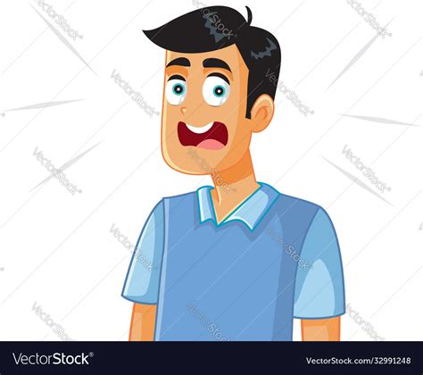 Scared Man Cartoon Royalty Free Vector Image Vectorstock