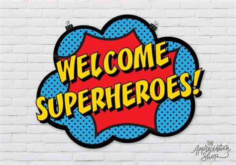 Welcome Superheroes Poster Superhero Decorations Superhero Theme