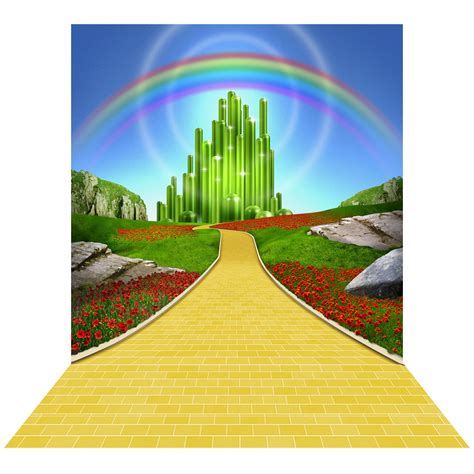 Wizard Of Oz Yellow Brick Road With Rainbow Photo Backdrop Etsy
