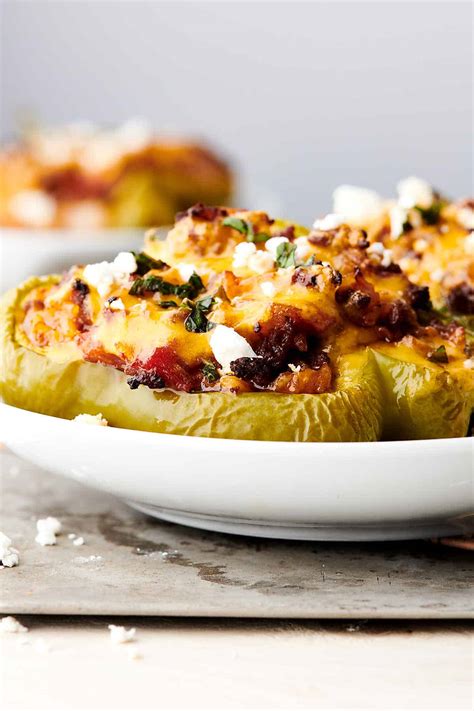 Cheesy Stuffed Peppers Recipe W Beef Rice And Cheese