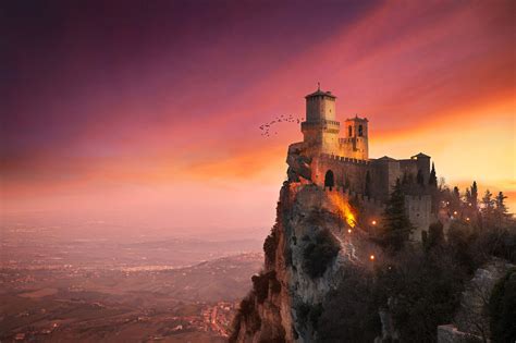 Architecture Castle Nature Landscape Trees San Marino Rock Hill