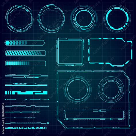Ui Hud Infographic Interface Web Elements Futuristic Space Thin Hud