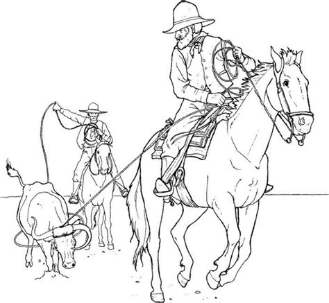 Kleurplaten Cowboy