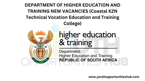 Department Of Higher Education And Training New Vacancies Coastal Kzn