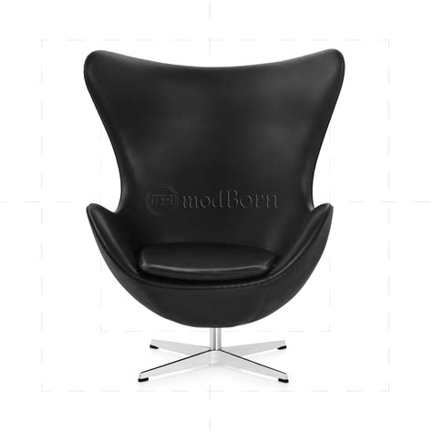 Using a strong foam inner shell underneath the upholstery. Arne Jacobsen Style Egg Chair Black Leather