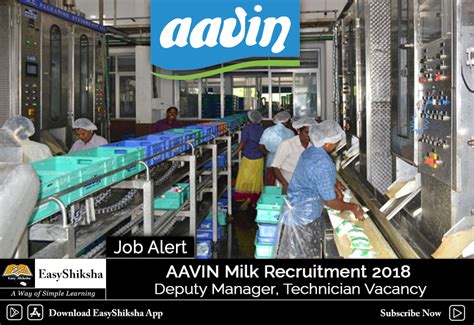 Aavin Milk Recruitment Deputy Manager Technician Vacancy