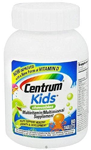 Centrum Kids Multivitamin Chewables 80 Tablets La Comprita